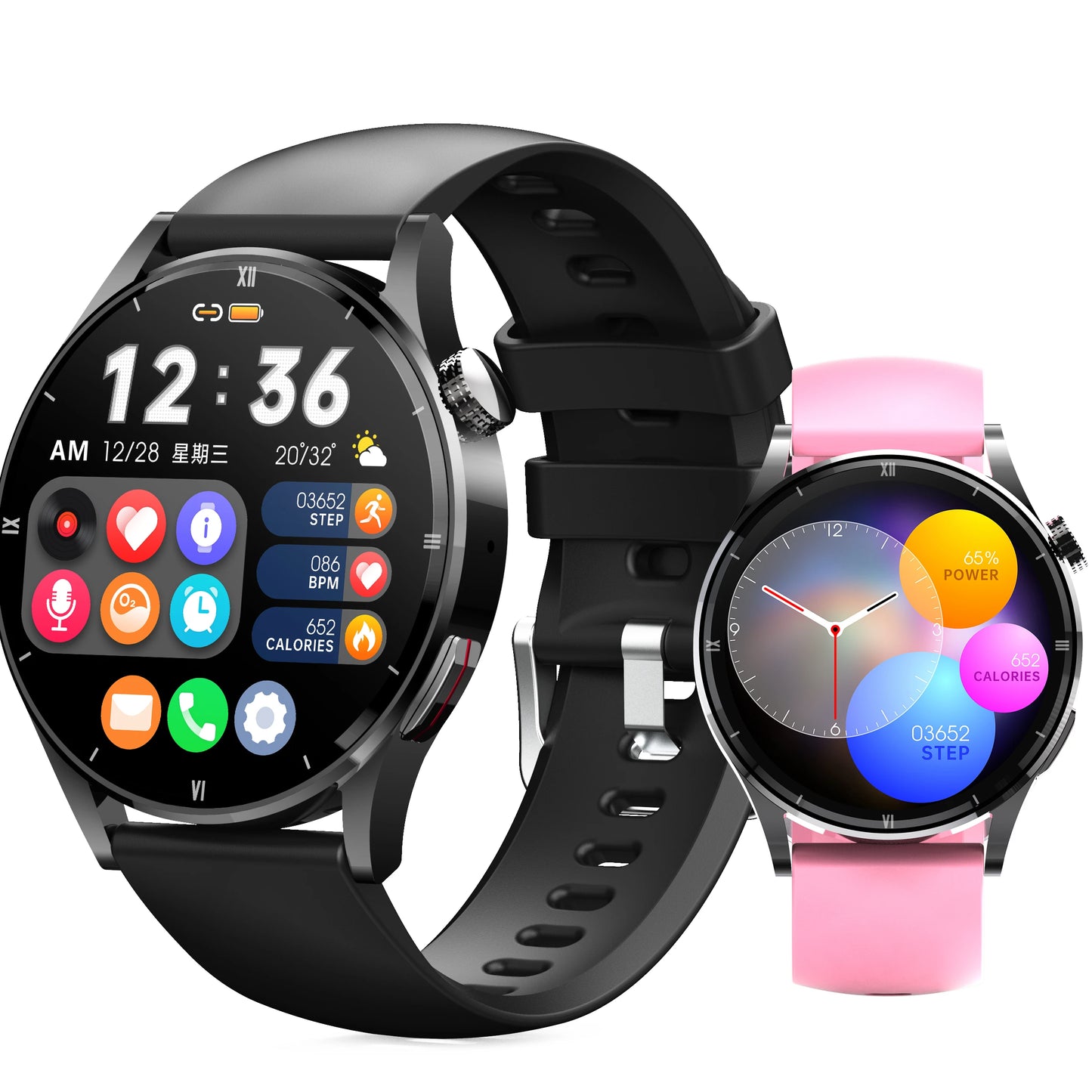 Reloj inteligente QS39, precio de fábrica, pantalla HD de 1,32 pulgadas, temperatura corporal, Bluetooth, llamadas, relojes inteligentes deportivos.