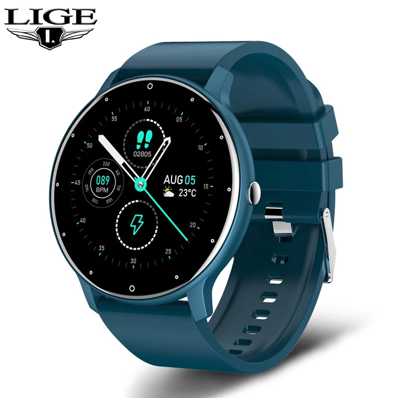 LIGE 2025 - Reloj inteligente deportivo para hombre, con pantalla táctil completa, resistente al agua IP67, Bluetooth, compatible con Android e iOS, con caja