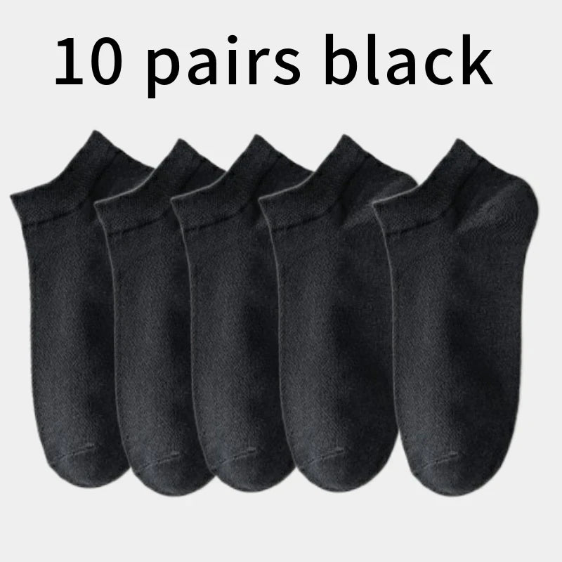 Calcetines deportivos transpirables de fibra de bambú para hombre, de otoño e invierno, con absorción del sudor y desodorantes, para negocios, 10, 5 o 3 pares.