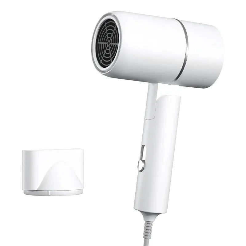 Minisecador de pelo plegable de 750 W con bolsa de transporte, aire caliente de aniones, para el hogar, viajes, dormitorio, 220 V-240 V.