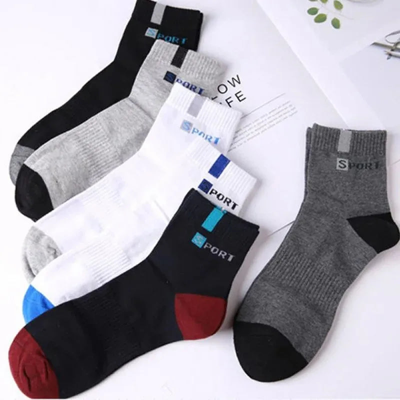Calcetines deportivos transpirables de fibra de bambú para hombre, de otoño e invierno, con absorción del sudor y desodorantes, para negocios, 10, 5 o 3 pares.