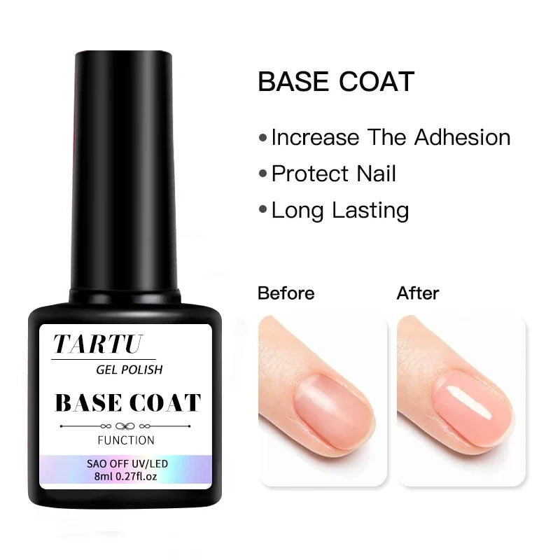 Juego de 1/2/3 piezas de gel funcional para uñas de 8 ml con capa base y capa superior de diamante, acabado mate, remojo para diseño de uñas.