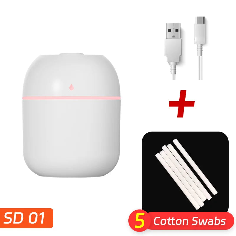 Mini humidificador de aire portátil con forma de gota de agua, USB, de escritorio, para interiores y hogares, silencioso, con atomización de aire.