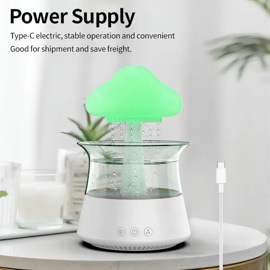Difusor Serenity Mist Cloud: Humidificador ultrasónico de aromaterapia con lámpara LED de 7 colores