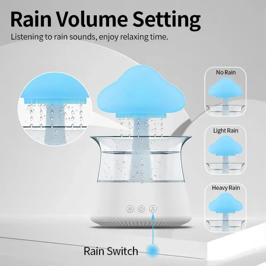 Difusor Serenity Mist Cloud: Humidificador ultrasónico de aromaterapia con lámpara LED de 7 colores