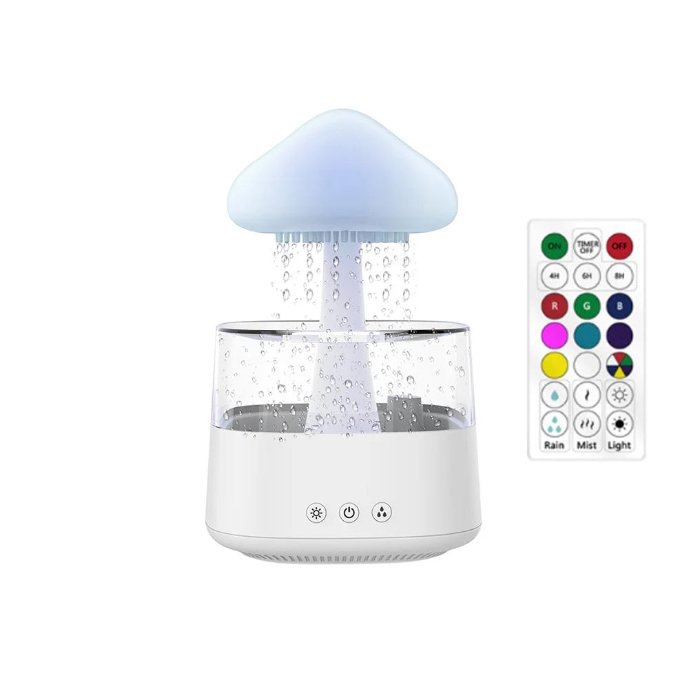 Difusor Serenity Mist Cloud: Humidificador ultrasónico de aromaterapia con lámpara LED de 7 colores