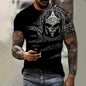 Camiseta para hombre, moda, estampado de bandera nacional de águila en 3D, manga corta, oversize, informal, cuello redondo, ropa de calle