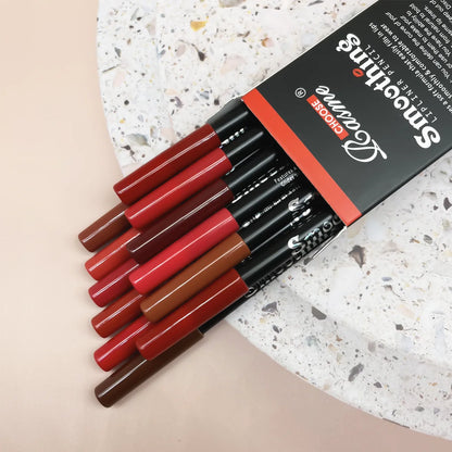 Juego de 12 labiales de larga duración con delineador de labios profesional y brillo de labios mate para mujer, regalo de San Valentín.