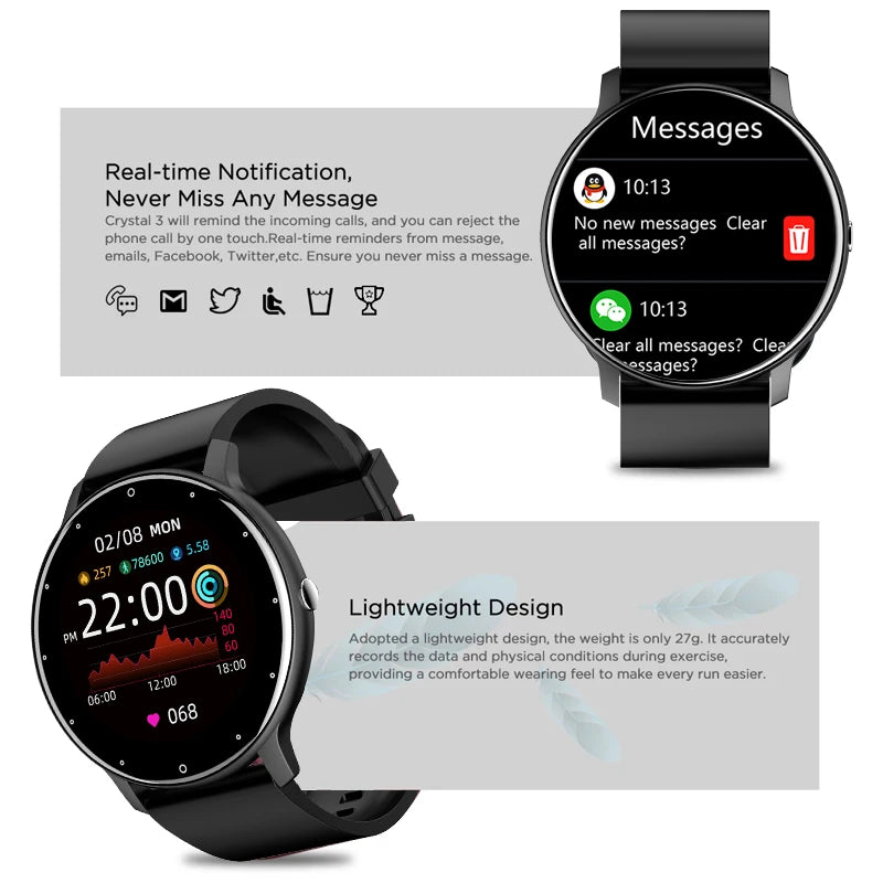 LIGE 2025 - Reloj inteligente deportivo para hombre, con pantalla táctil completa, resistente al agua IP67, Bluetooth, compatible con Android e iOS, con caja