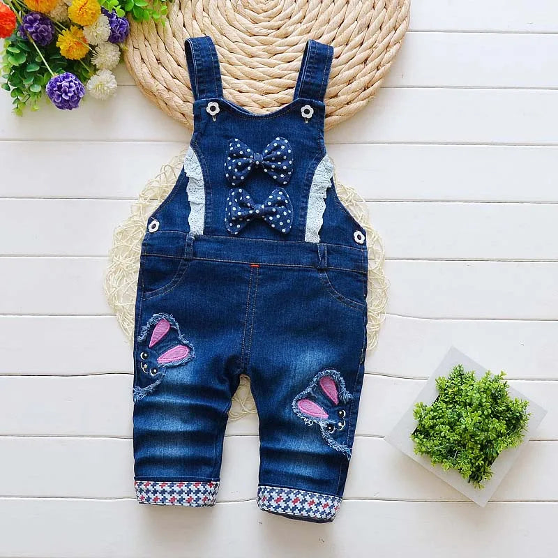 IENENS - Monos para bebé niña, pantalones vaqueros para niño, pantalones con bordado de mariposa, mono infantil de 0 a 4 años