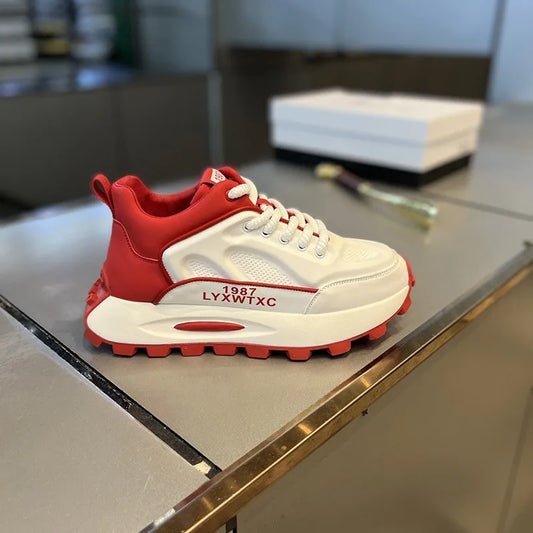 YF Spring - Nuevos zapatos deportivos blancos informales de malla transpirable para hombre