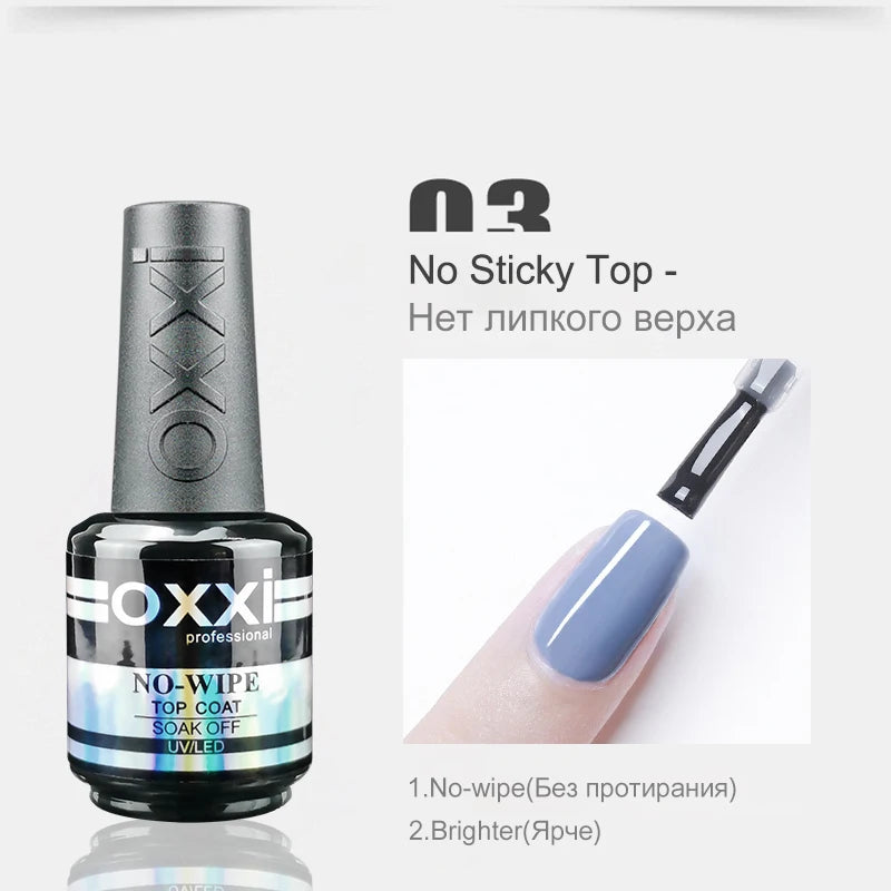 OXXI 15ml Capa base y superior para esmalte en gel Barniz semipermanente Capa superior de goma y capa base Gellac uv led Esmalte permanente Lak