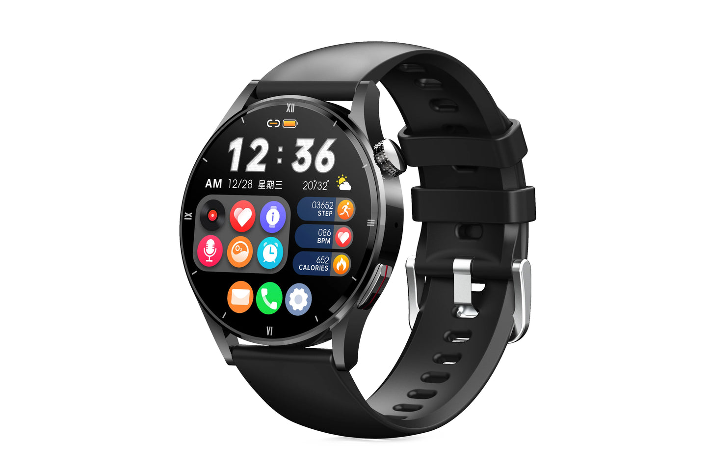 Reloj inteligente QS39, precio de fábrica, pantalla HD de 1,32 pulgadas, temperatura corporal, Bluetooth, llamadas, relojes inteligentes deportivos.