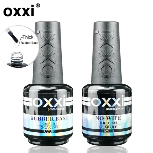 OXXI 15ml Capa base y superior para esmalte en gel Barniz semipermanente Capa superior de goma y capa base Gellac uv led Esmalte permanente Lak