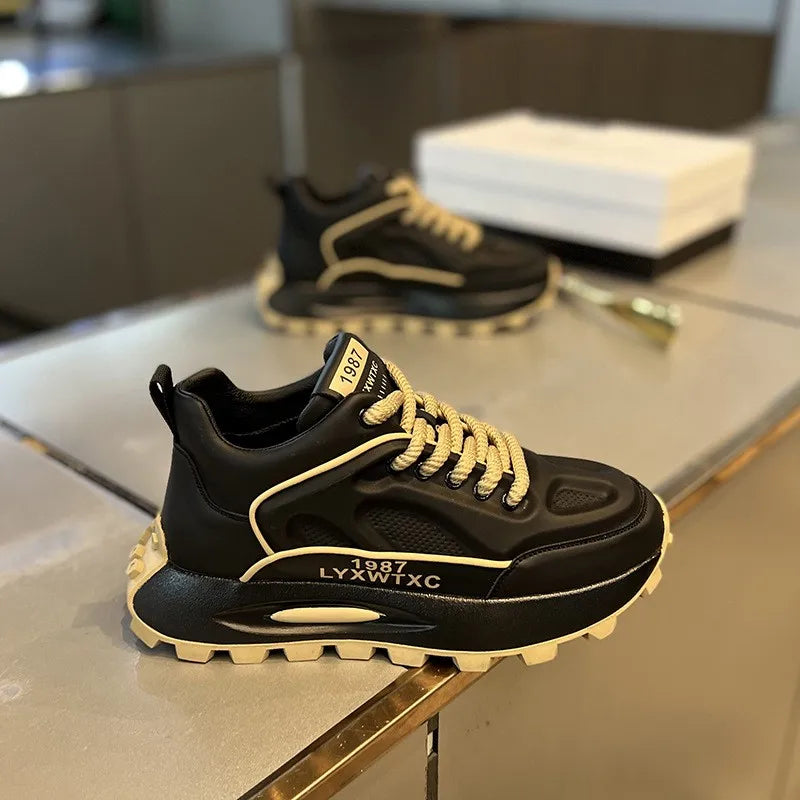 YF Spring - Nuevos zapatos deportivos blancos informales de malla transpirable para hombre