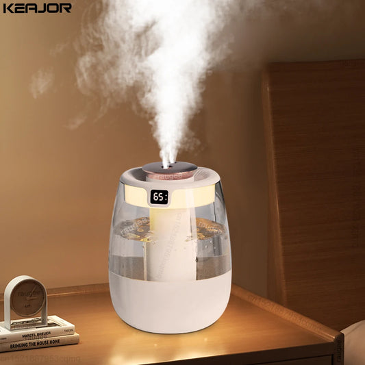 Humidificador de aire de 1300 ml, difusor de aceites esenciales con doble puerto de pulverización, USB, con luz para el hogar y la oficina.