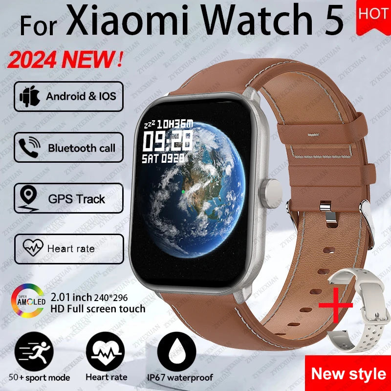 Xiaomi Watch 5 versión global para hombre y mujer, pantalla HD AMOLED, control del ritmo cardíaco, Bluetooth, llamadas, GPS, resistente al agua, reloj inteligente deportivo