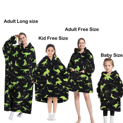 Manta de franela con mangas, sudadera de invierno, jersey de forro polar, manta usable con tiburón gigante, sudadera con capucha para adultos, niños y bebés