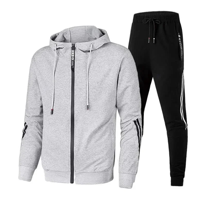 Conjunto de sudadera con capucha para hombre, chándal de manga larga, traje deportivo de alta calidad, ropa informal de moda para uso diario al aire libre 2025