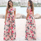 Vestido largo de verano para mujer 2025, vestido playero bohemio con estampado floral, vestido maxi blanco para fiesta de noche, vestido de verano, vestidos de fiesta