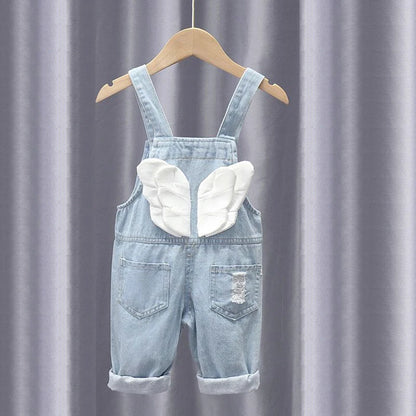 IENENS - Ropa para bebé, pantalones vaqueros con agujeros y estampado de arcoíris, mono de mezclilla, pantalones largos para bebés de 0 a 4 años