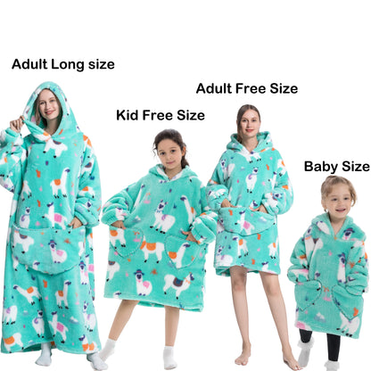 Manta de franela con mangas, sudadera de invierno, jersey de forro polar, manta usable con tiburón gigante, sudadera con capucha para adultos, niños y bebés