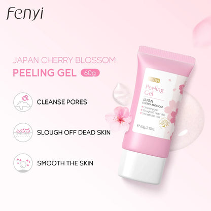 Gel exfoliante de limpieza profunda Sakura Face, cuidado de la piel, blanqueador, hidratante, reparador, exfoliante facial, cuidado de la piel, 60 g