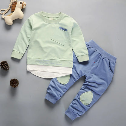 Ropa de primavera y otoño para bebé niña, conjunto de 2 piezas, camiseta y pantalones, chándal informal para niño pequeño