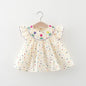 Vestido de verano para niña con lunares coloridos y bordado de flores, vestido de princesa para niña, bonitos vestidos de playa para niña.