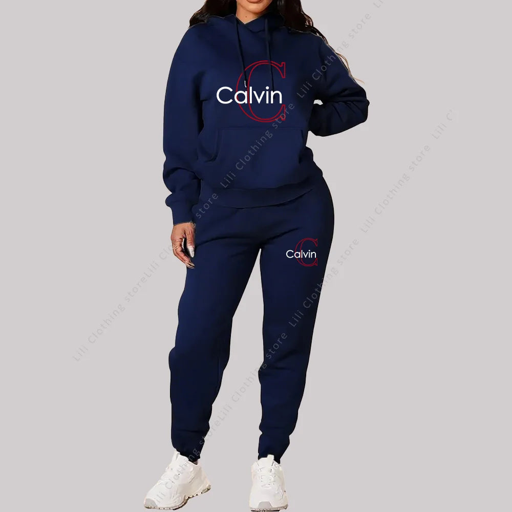 Conjunto deportivo de 2 piezas para mujer, ropa de diseño estético, tendencia, sudaderas con capucha y pantalones deportivos de alta calidad, conjuntos para mujer, 2025