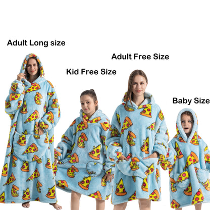 Manta de franela con mangas, sudadera de invierno, jersey de forro polar, manta usable con tiburón gigante, sudadera con capucha para adultos, niños y bebés