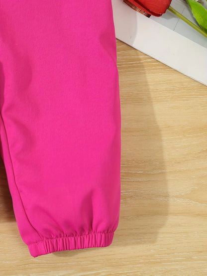 Conjunto de 2 piezas de verano para niña, de manga corta, informal, sencillo, con pantalón y cinturón