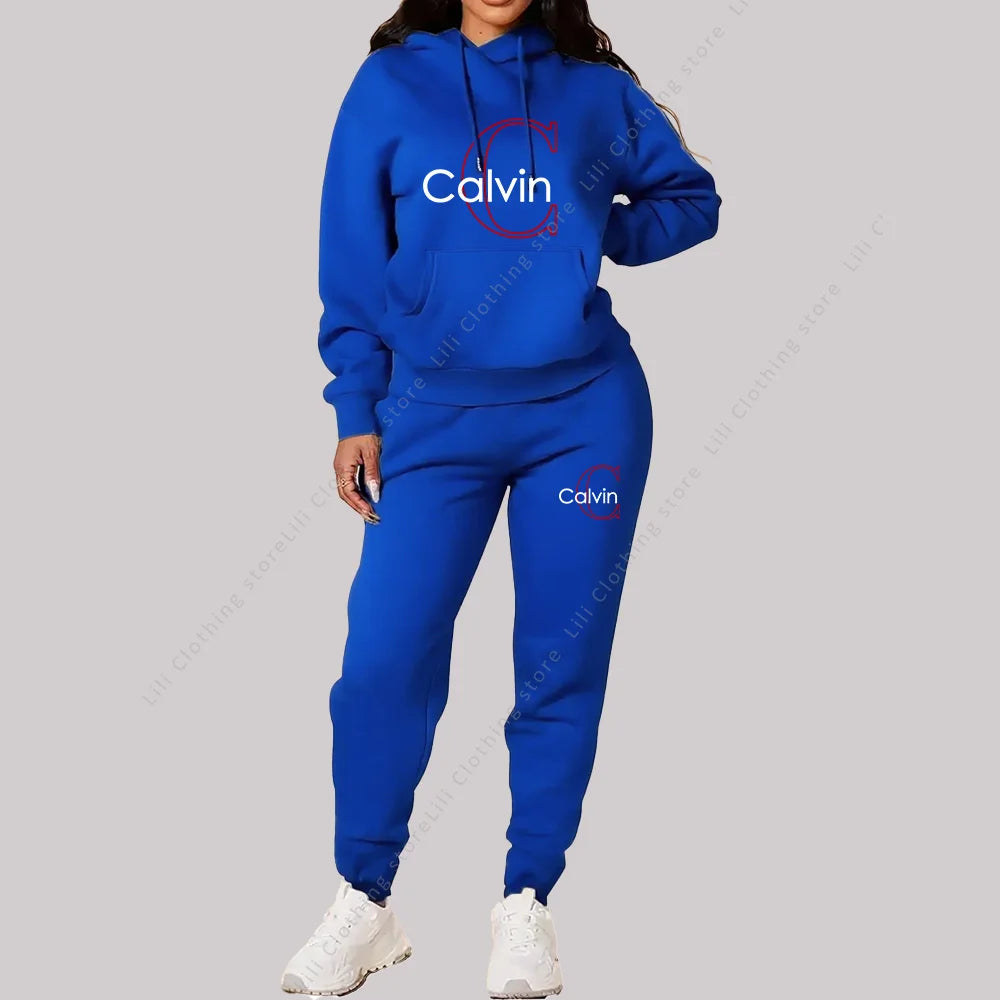 Conjunto deportivo de 2 piezas para mujer, ropa de diseño estético, tendencia, sudaderas con capucha y pantalones deportivos de alta calidad, conjuntos para mujer, 2025