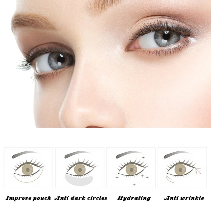 Mascarilla de colágeno dorado para ojos, hidratante, antiojeras, bolsas, cuidado ocular, parches reafirmantes de belleza, 60 unidades
