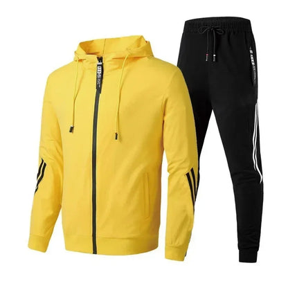 Conjunto de sudadera con capucha para hombre, chándal de manga larga, traje deportivo de alta calidad, ropa informal de moda para uso diario al aire libre 2025