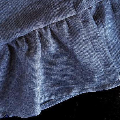 Bear Leader - Conjunto de dos piezas para niña, versión coreana, traje de mezclilla azul de imitación, camiseta sin mangas y pantalones anchos de verano