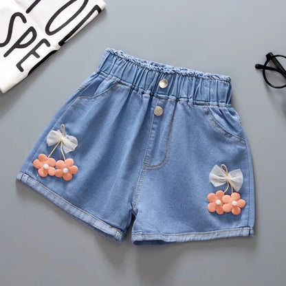 Pantalones cortos vaqueros para niñas, ropa de verano, informales, para bebés, 2025