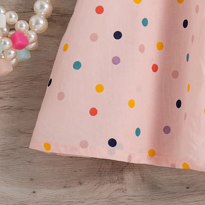 Vestido de verano para niña con lunares coloridos y bordado de flores, vestido de princesa para niña, bonitos vestidos de playa para niña.
