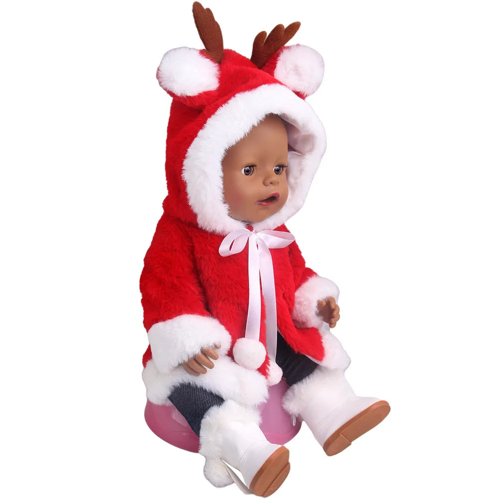 Envío gratuito: Conjunto navideño rojo para ropa y accesorios de muñeca de 43 cm y juguetes para muñecas americanas de 18 pulgadas de Our Generation.