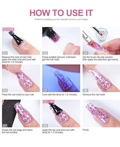 Kit Nail Art Limegirl, gel de uñas polivinílico, gel de remojo extensible, kit de esmalte de gel acrílico para principiantes, gel semipermanente