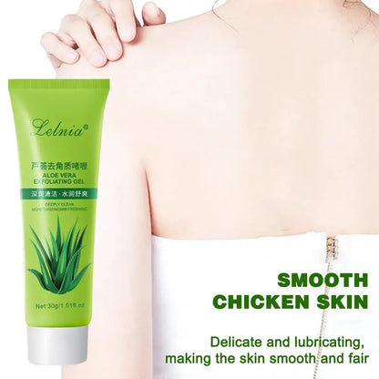 Gel exfoliante facial suave sin exfoliación para rostro y cuerpo. Limpia y exfolia la piel muerta, revelando una piel radiante. 30 ml.