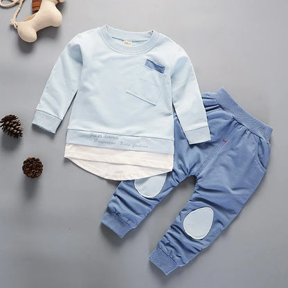 Ropa de primavera y otoño para bebé niña, conjunto de 2 piezas, camiseta y pantalones, chándal informal para niño pequeño