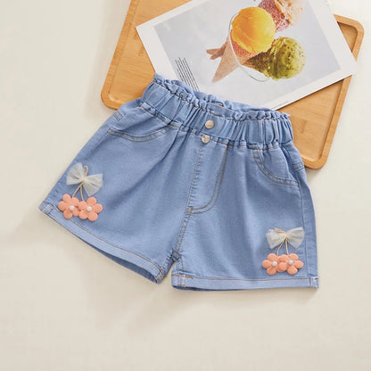 Pantalones cortos vaqueros para niñas, ropa de verano, informales, para bebés, 2025