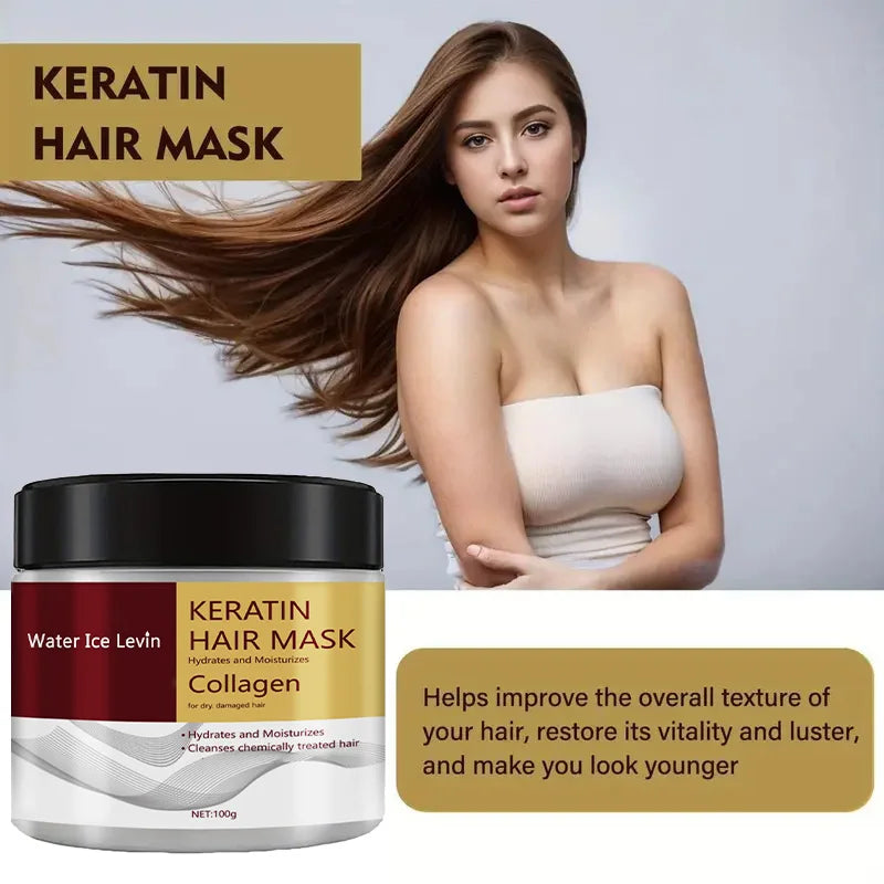 Mascarilla capilar de colágeno y queratina, control de aceite dual, hidratante, acondicionador, suave, alisador, frizz, dañado, reparación, revitalizante, cuidado del cabello