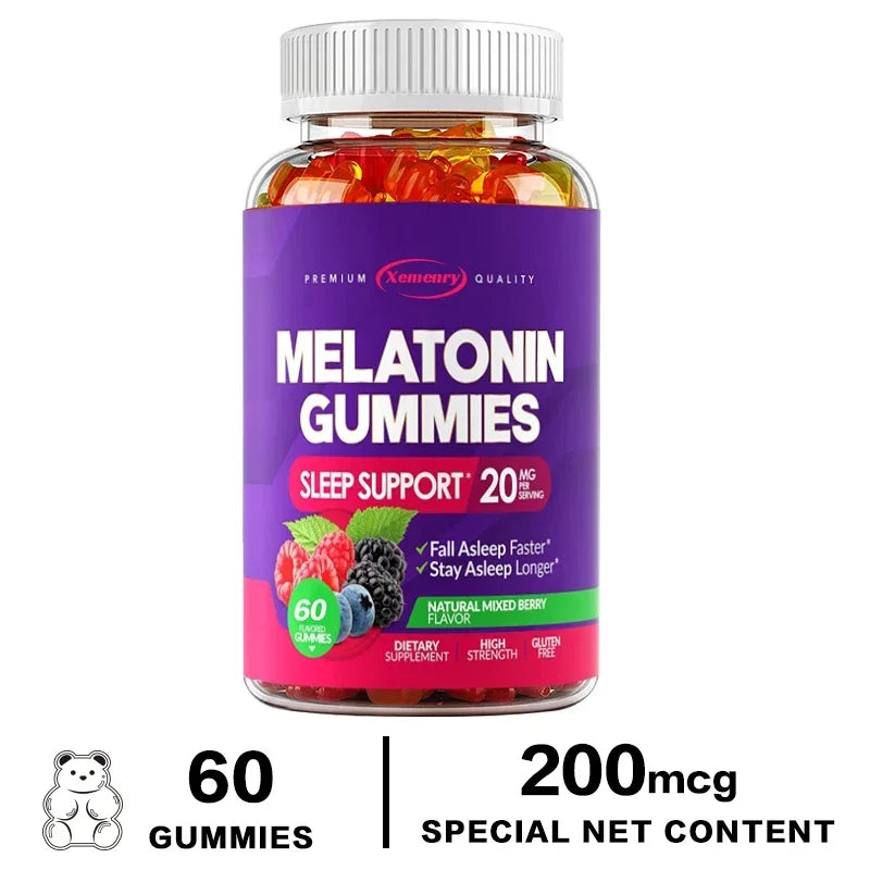 Gomitas de melatonina de 20 mg: concilia el sueño de forma natural, combate el insomnio, refuerza el sistema inmunitario y mejora la calidad del descanso.