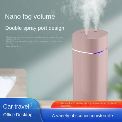Humidificador USB de doble boquilla | 800 ml/h de alta potencia y ultrasilencioso | Humidificador para coche y hogar