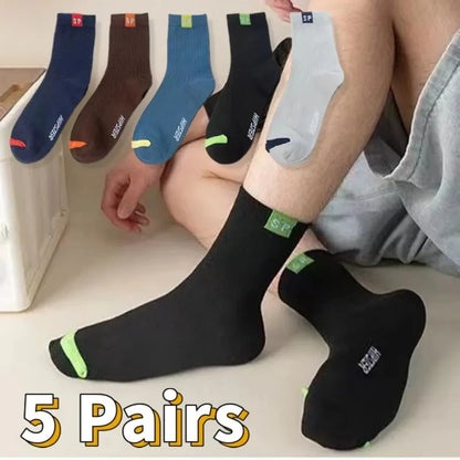 Calcetines deportivos transpirables de fibra de bambú para hombre, de otoño e invierno, con absorción del sudor y desodorantes, para negocios, 10, 5 o 3 pares.