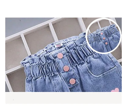 Pantalones vaqueros de felpa de invierno para niñas pequeñas con estampado de mariposas y dibujos animados, a la moda, para el tiempo libre, para mantener el calor, de 1 a 6 años