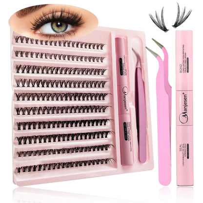 Kit de extensión de pestañas DIY, 200 unidades, para unir y sellar pestañas, herramientas de maquillaje para pegar pestañas, accesorios de pegamento.