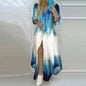 Vintage Elegant Retro Print Women's Shirt Dress Fashion Casual Holiday Dress Long Sleeve Irregular Office Lady Summer New Dress